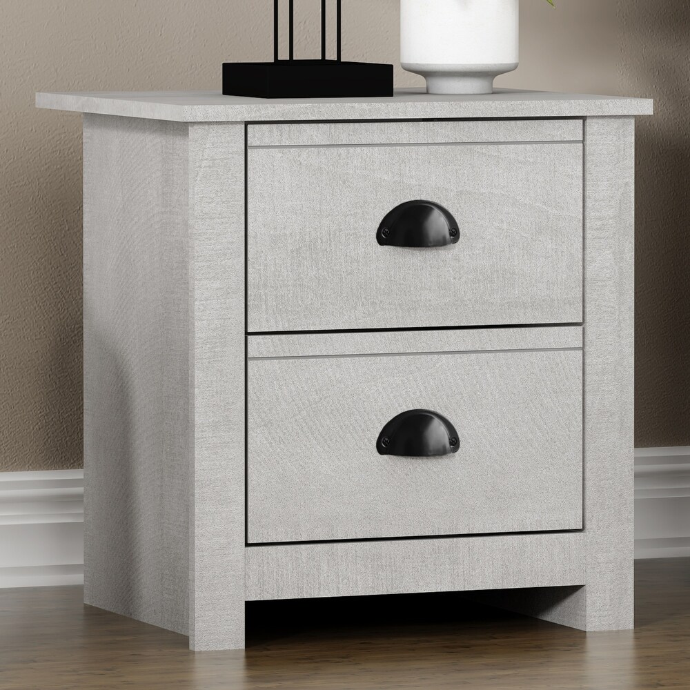 GALANO Geordano 2 Drawer Bedside Table Cabinet Nightstand w/Drawers Storage 20 in. × 16.3 in. × 18.9 in.