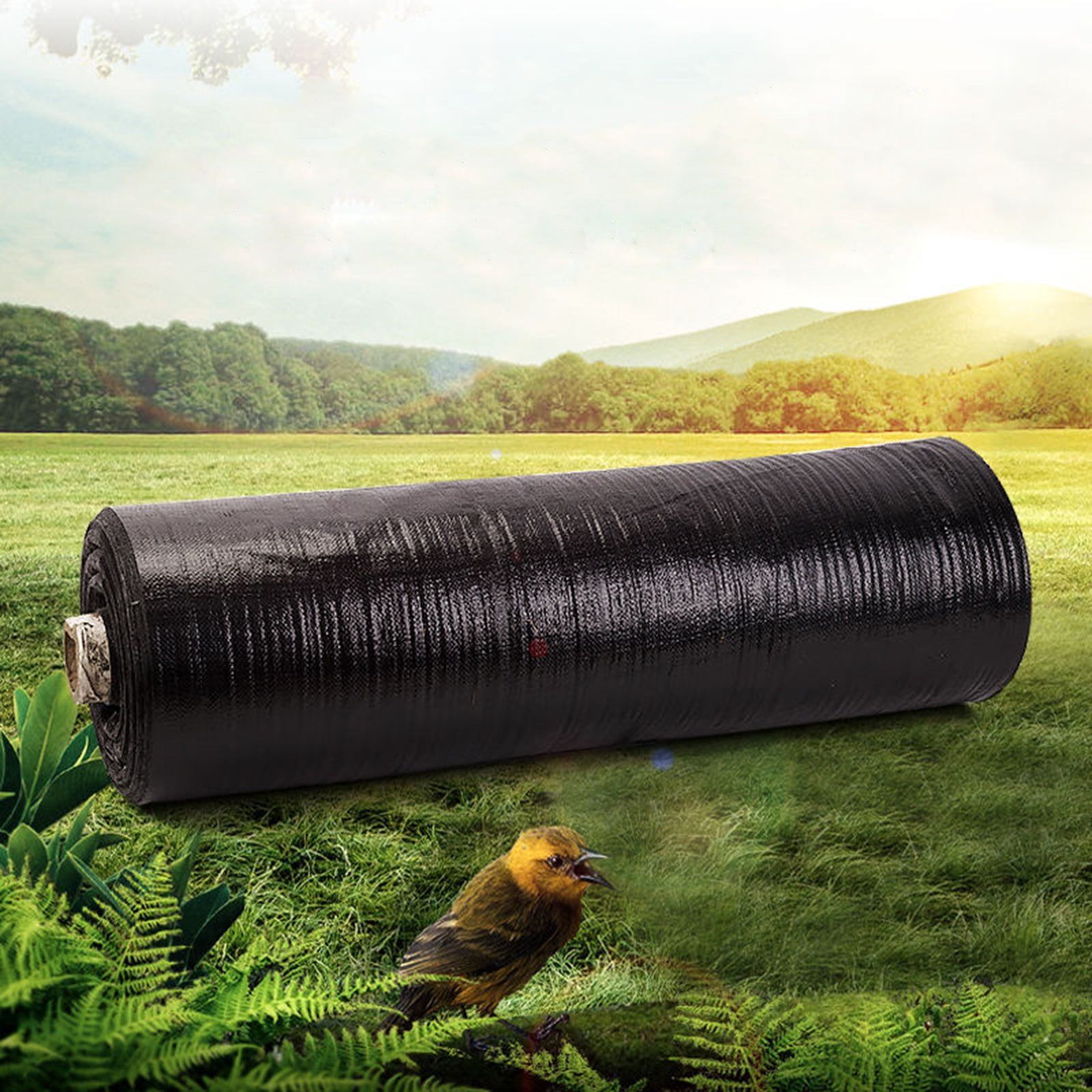 Plastic Mulch Ground Cover Weed Film Woven Grass Cloth Fabric Weave PP Black Garden Landscape Breathable Sheet Mat