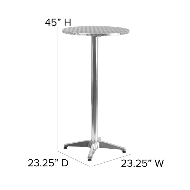 Round Aluminum Indoor outdoor Bar Height Table With Flip up Table