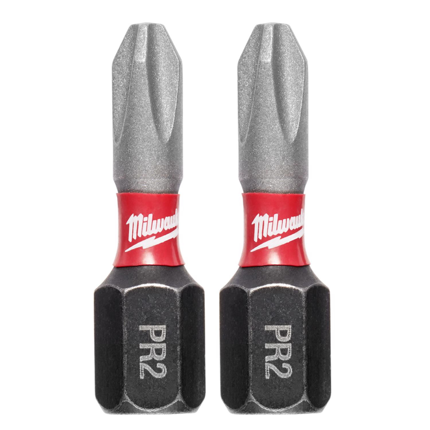 MW Shockwave Phillips #2 X 1 in. L Impact Reduced Insert Bit Steel 2 pk