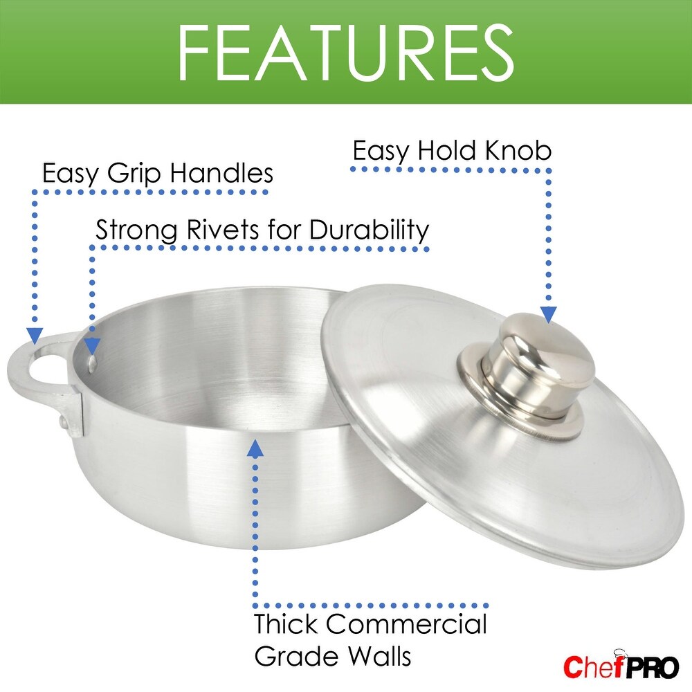 Chef PRO Commercial Grade Aluminum Caldero Stock Pot  28.4 Quarts   28.4 Quarts