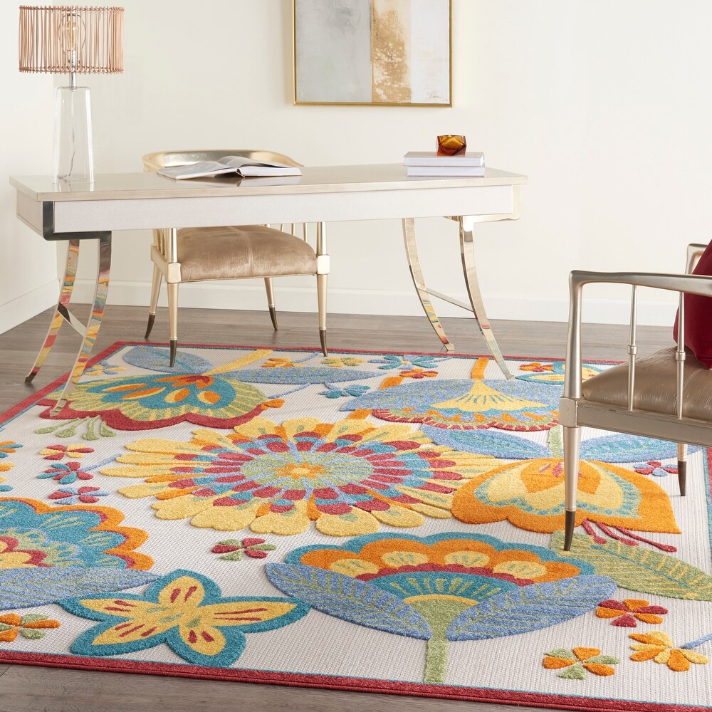 Nourison Aloha Scandinavian Floral Indoor/Outdoor Area Rug