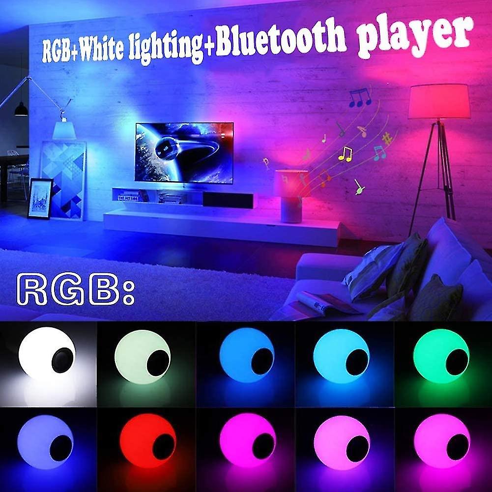 E27 Bluetooth Speaker Smart Music Led Light Bulb，with Remote，wireless Rgb Led Playback Speaker Dimmable Light