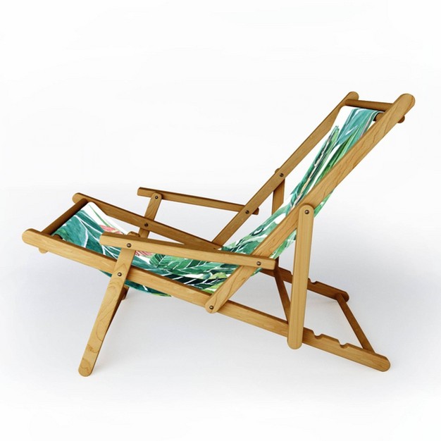 Gale Switzer Havana Jungle Outdoor Sling Chair Deny Designs Uv resistant Water resistant Adjustable Recline Hardwood Frame