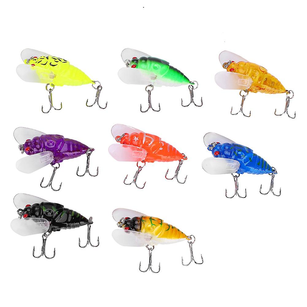 8 Colors Colorful Soft Cicada Shape 5cm/6g Simulating Fish Lures Baits Fishing Bait With Hooks