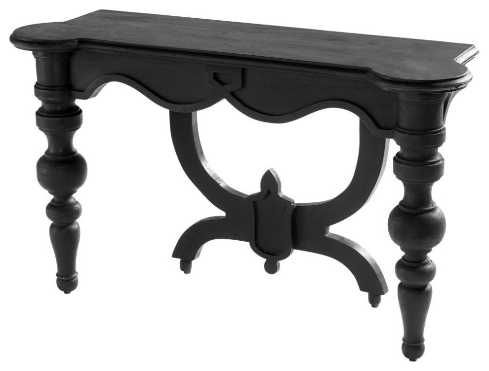 Lacroix Console Table  Black  Wood  18 quotW (10993 MGQ64)   Traditional   Coffee Tables   by Lighting Reimagined  Houzz