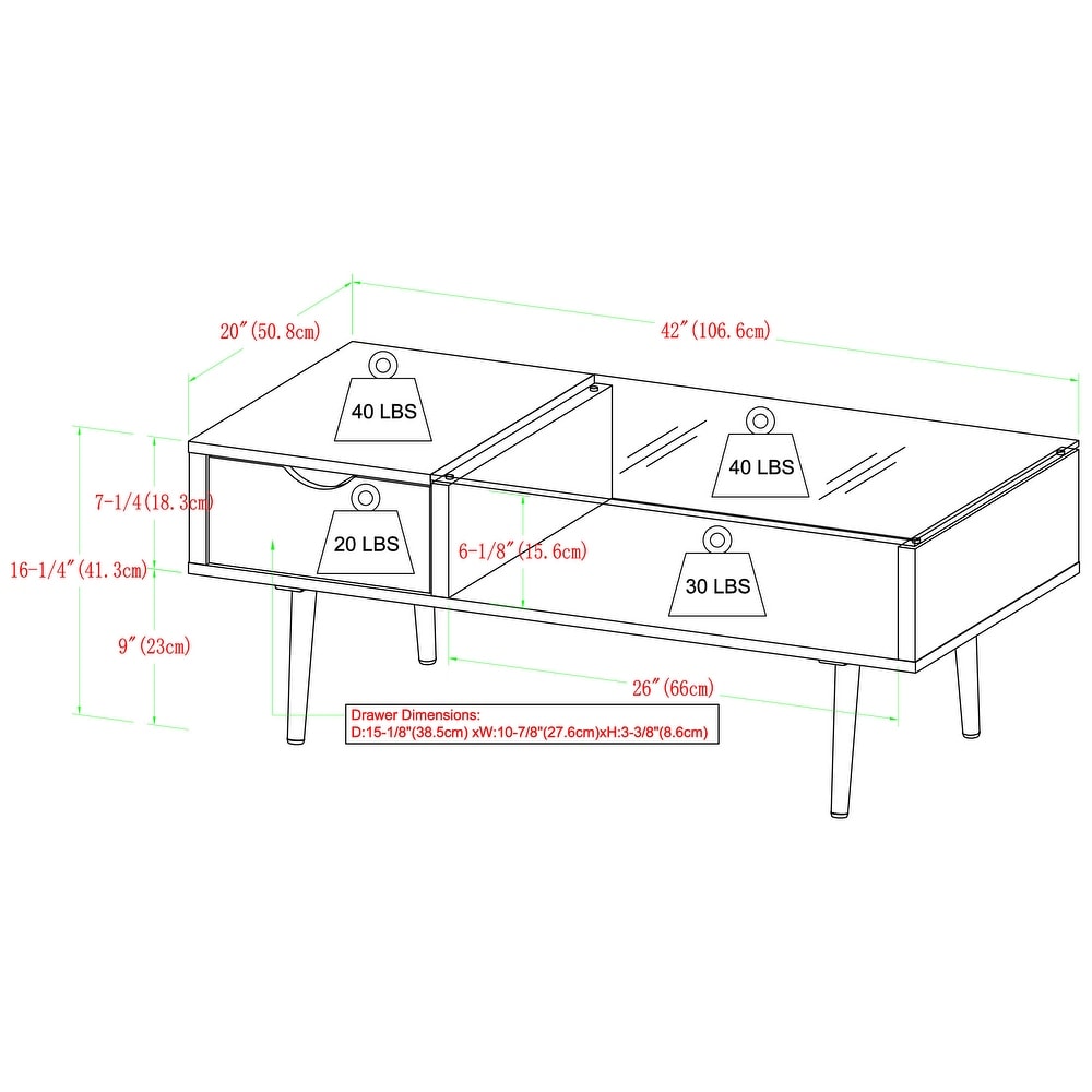 Middlebrook Saltaro Glass Top Coffee Table