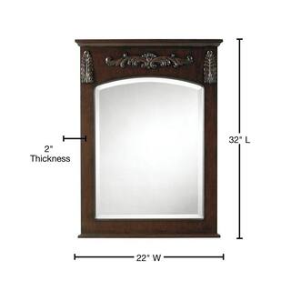 Home Decorators Collection 22 in. W x 32 in. H Framed Rectangular Bathroom Vanity Mirror in Antique Cherry 1590410190