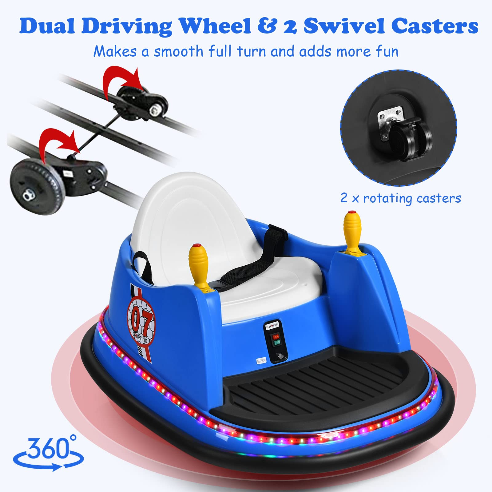 Costzon Bumper Car for Kids, 6V Battery Powered Electric Vehicle w/ Remote Control