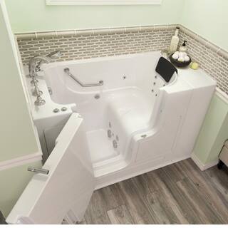 American Standard Gelcoat Premium 52 in. Left Hand Walk-In Whirlpool Bathtub in White 3052OD.109.WLW-PC