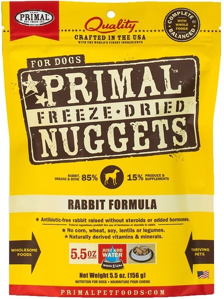 Primal Rabbit Formula Nuggets Grain-Free Raw Freeze-Dried Dog Food