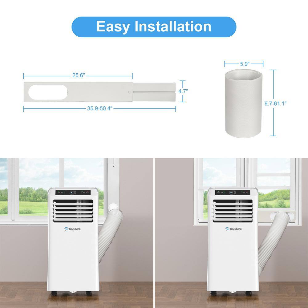 JEREMY CASS 10000 BTU (6500 BTU DOE) Portable Air Conditioner Cools 450 sq.ft. with Dehumidifier with Remote and Wifi in White WXKJRY23053102