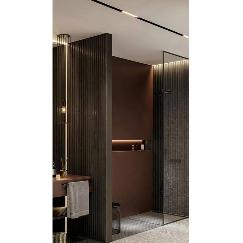 Ejoy 106 in. x 6 in x 0.5 in. Solid Wood Wall 7 Grid Cladding Siding Board in Driftwood Color (Set of 4-Piece) CladdingPanel_WC7G_013