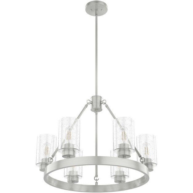 6 light Hartland Chandelier Brushed Nickel Hunter Fan