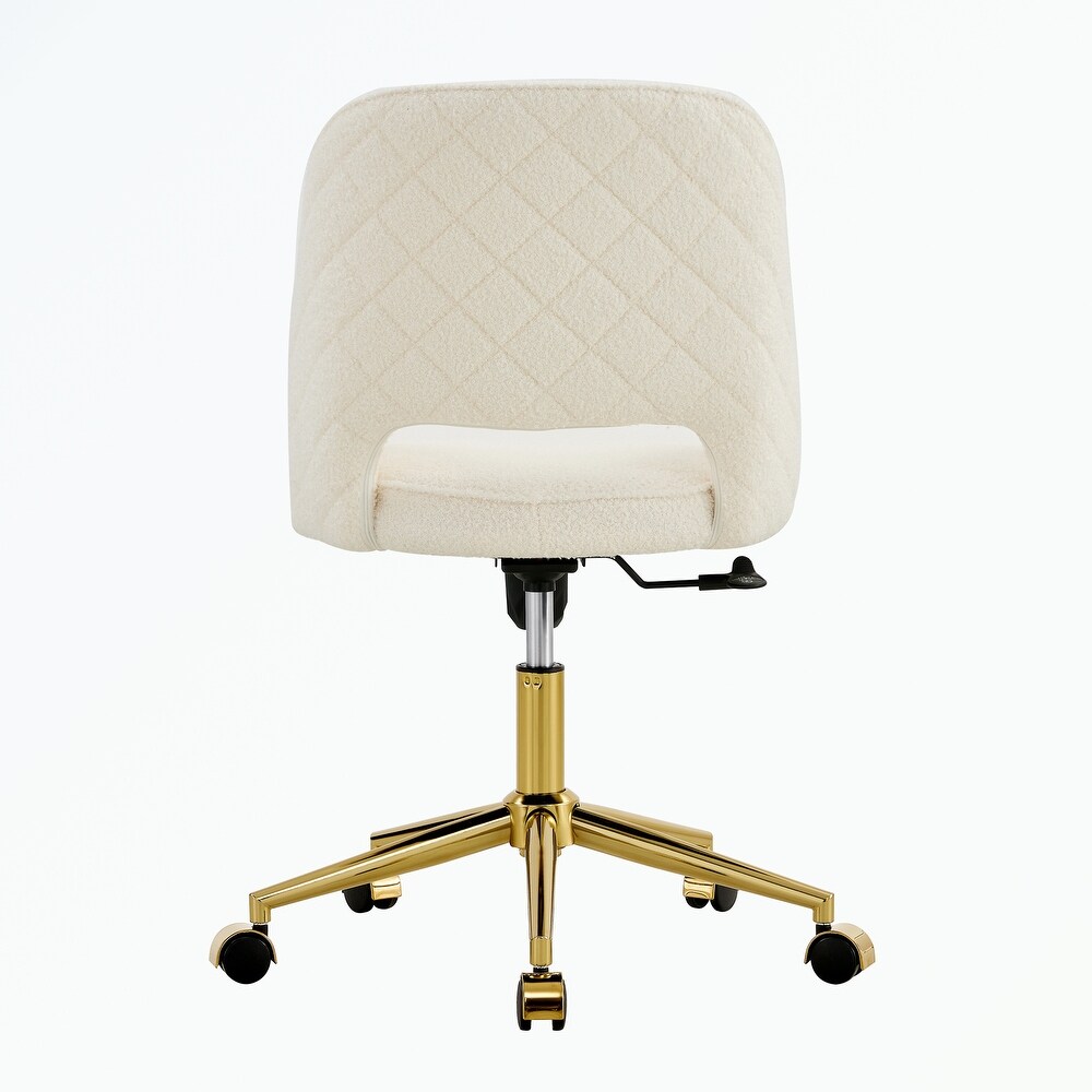 Velvet Office Chairs  Adjustable 360 °Armless Swivel