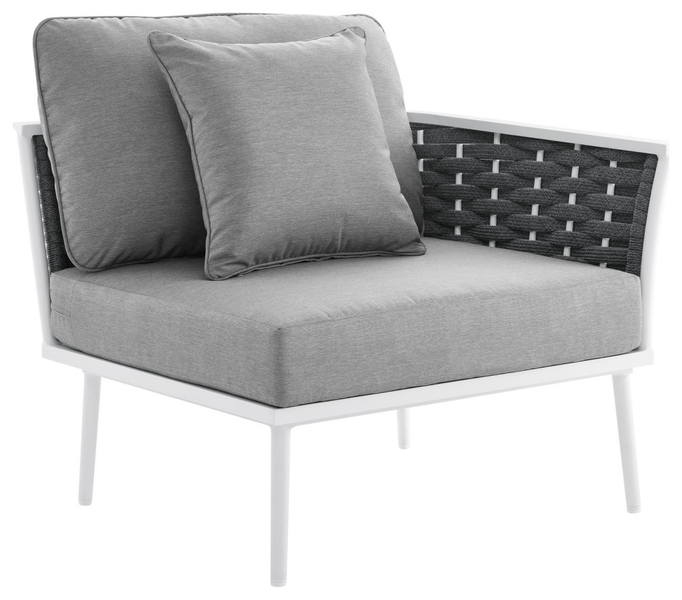 Lounge Chair  White Aluminum  Modern  Outdoor Patio Hospitality   Midcentury   Outdoor Lounge Chairs   by House Bound  Houzz