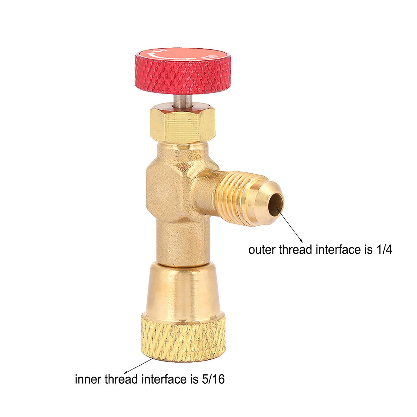 1/4''-5/16'' Brass Flow Control Valve For Refrigerant Charging Hose R410a