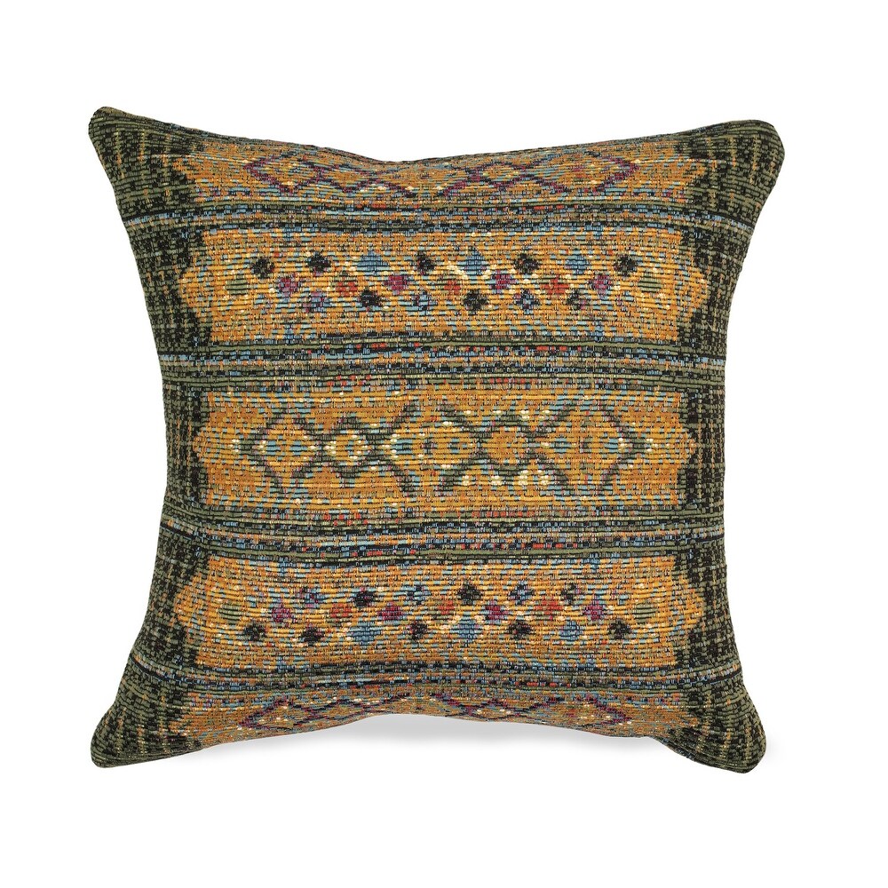 Liora Manne Marina Tribal Stripe Indoor/Outdoor Pillow Green