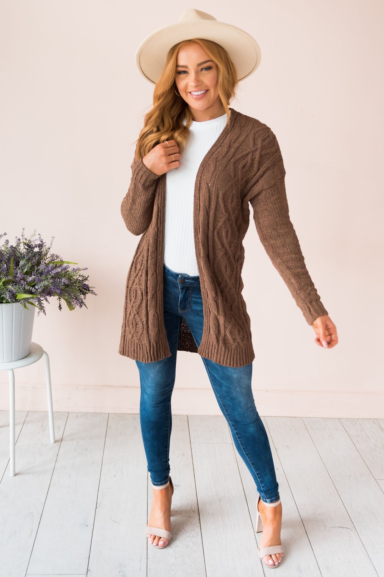 Warms My Heart Modest Chenille Cardigan