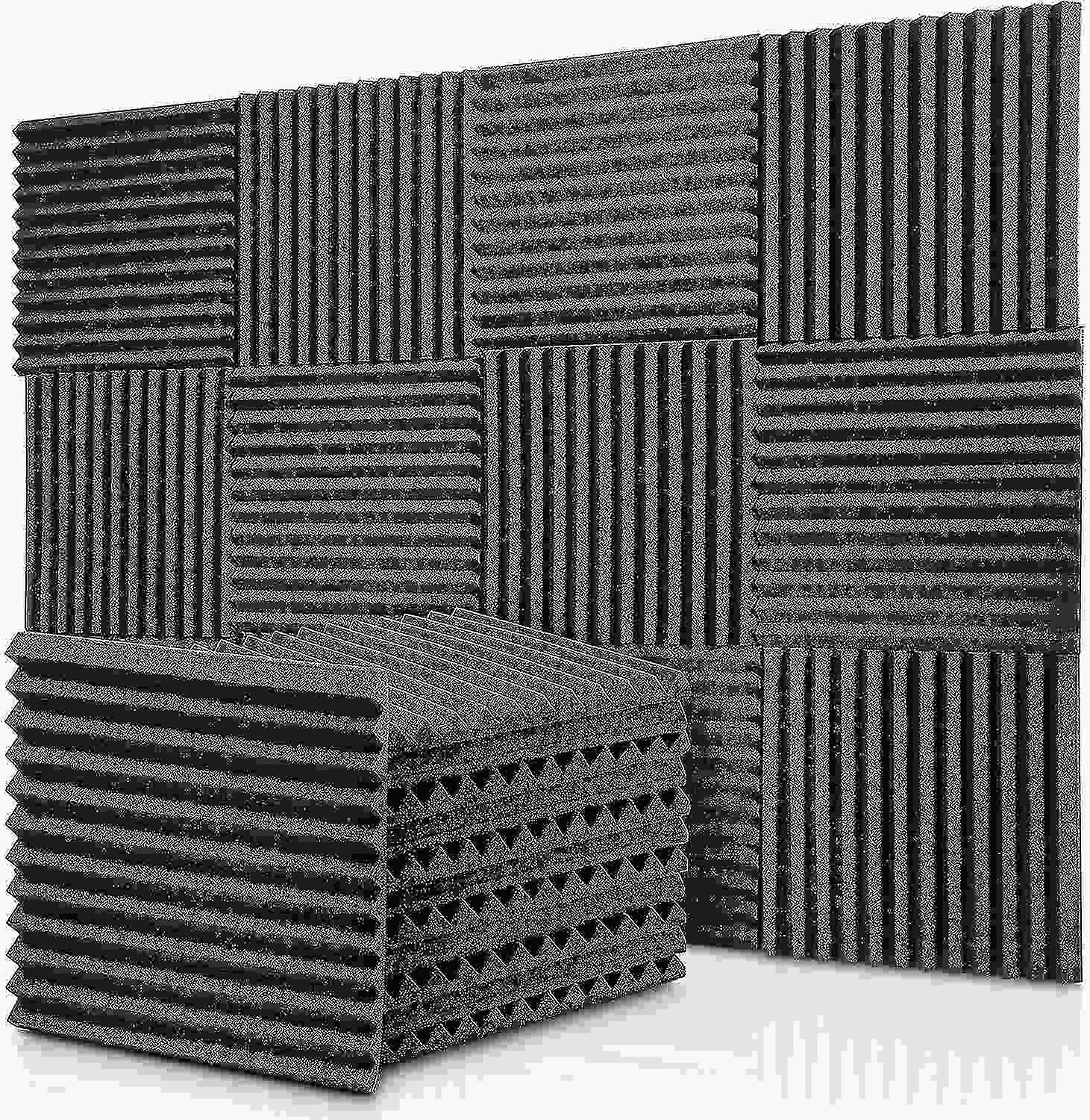 12-pack Acoustic Foam Panels Wedges， Fireproof Soundproofing Foam Noise Cancelling Foam For Stu