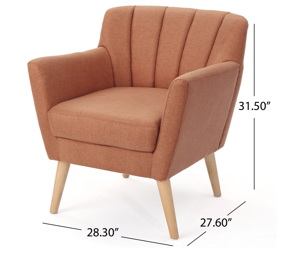 GDF Studio Madelyn Mid Century Modern Fabric Club Chair   Midcentury   Armchairs And Accent Chairs   by GDFStudio  Houzz