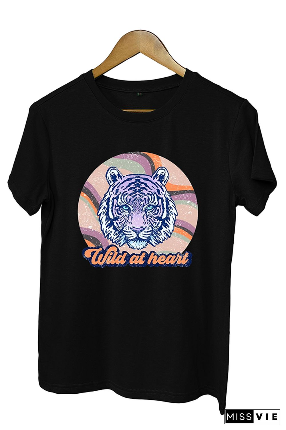 Retro Tiger Sublimation Graphic Tee Wholesale