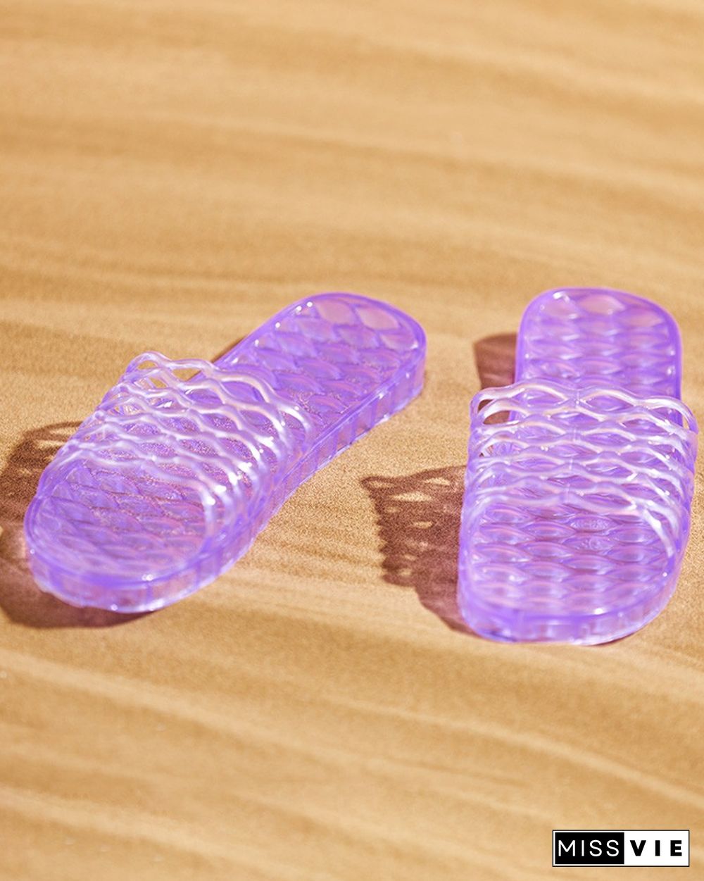 Clear Perspex Cutout Open Toe Casual Slipper