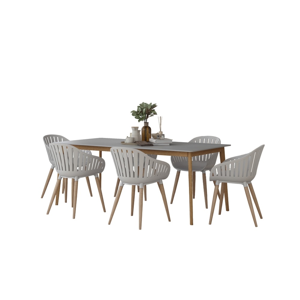 Midtown Concept Poupe 7pc FSC Certified Wood Indoor Dining Room Set