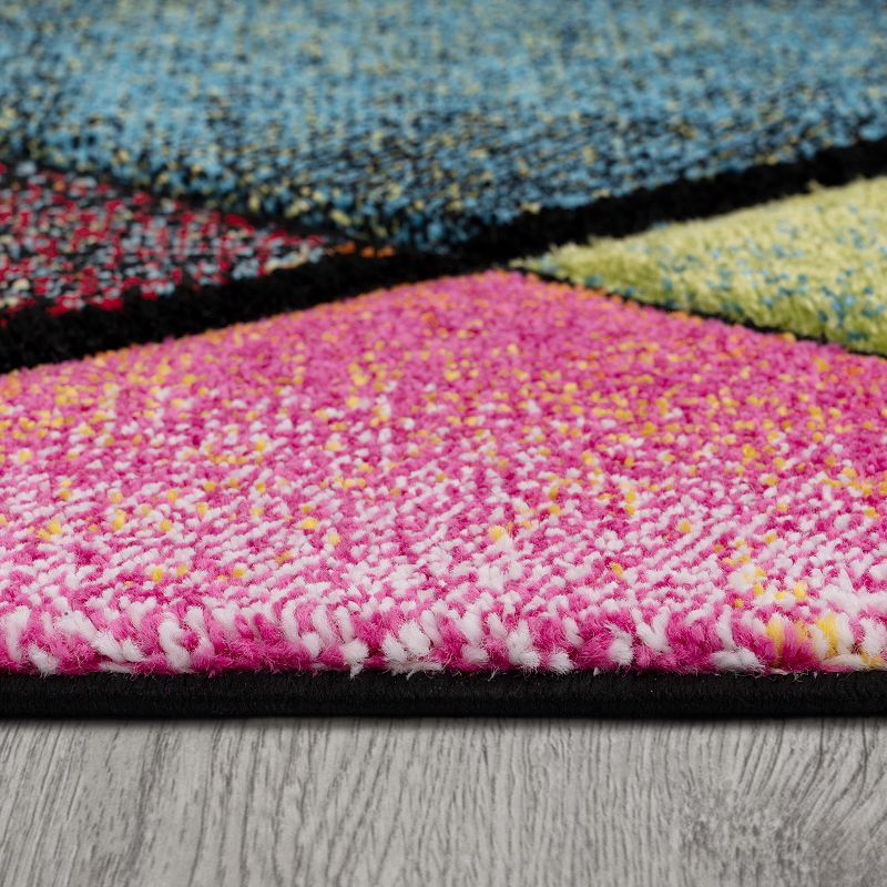 Colorful Area Rug With Modern Diamond Pattern