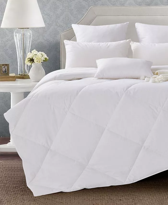 UNIKOME Lightweight 360 Thread Count Extra Soft Down and Feather Fiber Comforter with Duvet Tabs， Twin