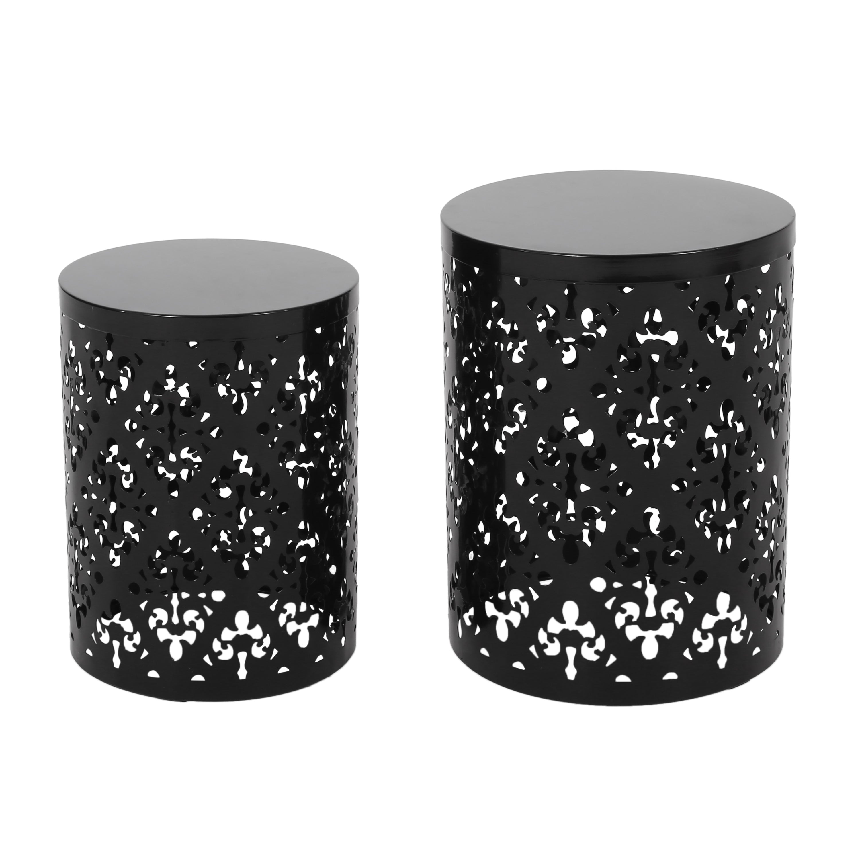 Verdugo Outdoor Metal Side Tables, Set of 2