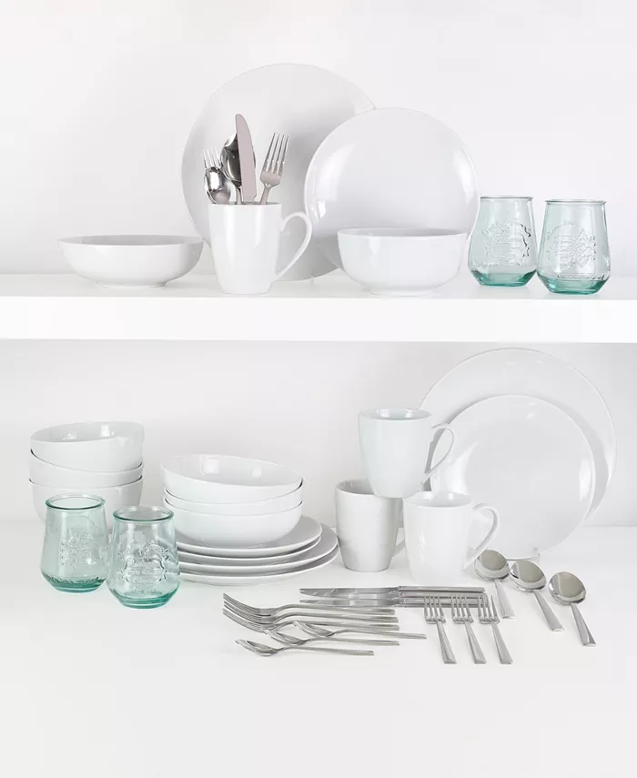 Euro Ceramica White Essential 16 Piece Dinnerware Set