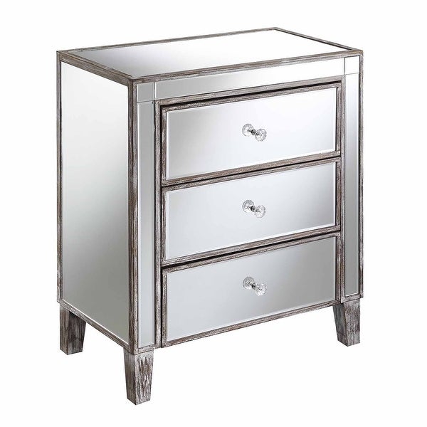 Silver Orchid Olivia 3-drawer Mirrored End Table