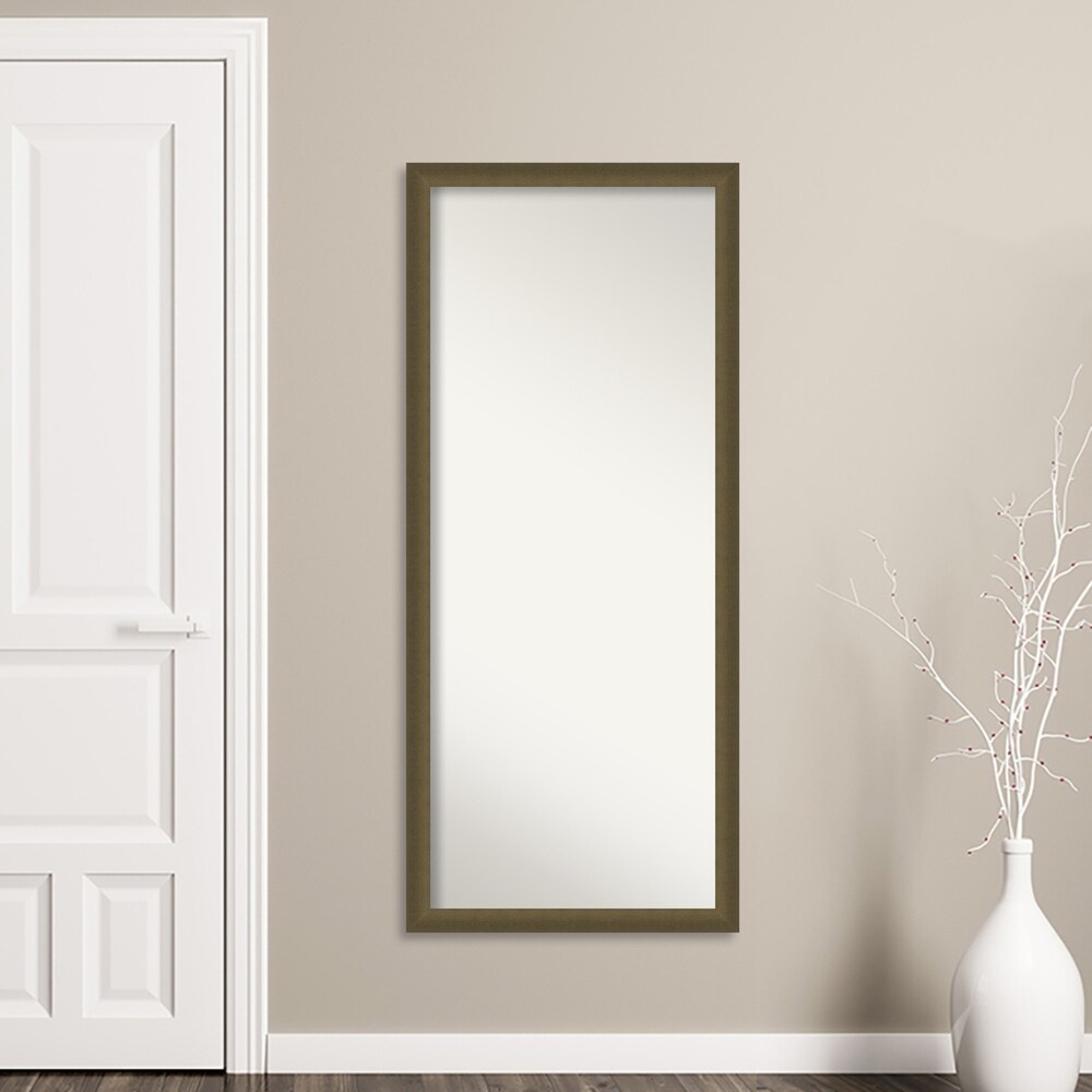 Blaine Narrow Non Beveled Framed Full Length Floor Leaner Mirror   Glass Size 24x60