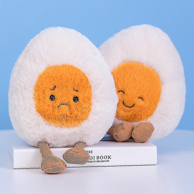 Fluffy Super Soft Boiled Egg Plush Cuddly Plushies Doll Stuffed Food Long Plush Different Emotions Baby Appease Toys Kids Shy Egg