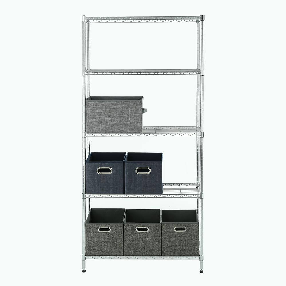 MZG Chrome 5-Tier Steel Shelving (15.7 in. x 33.5 in. x 71.4 in.) 4085181OFH501SG