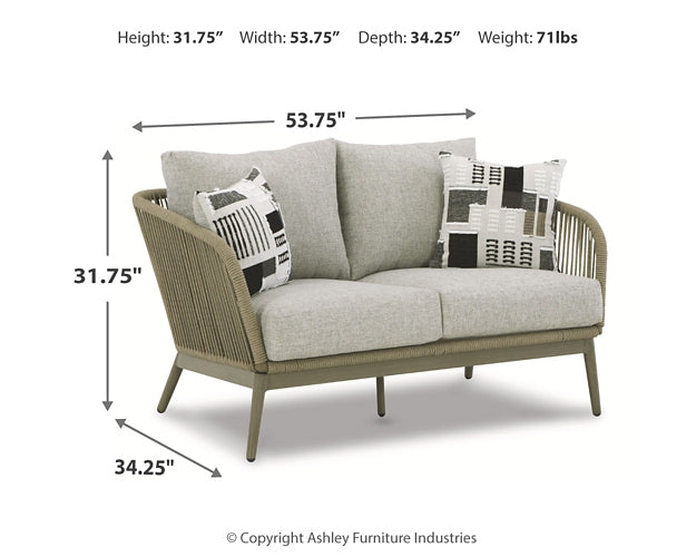 Swiss Valley Outdoor Sofa and Loveseat with Coffee Table