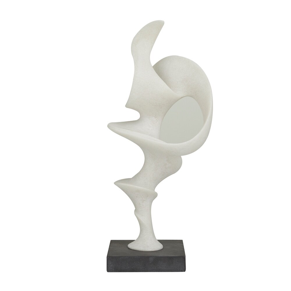 White Polystone Contemporary Abstract Sculpture