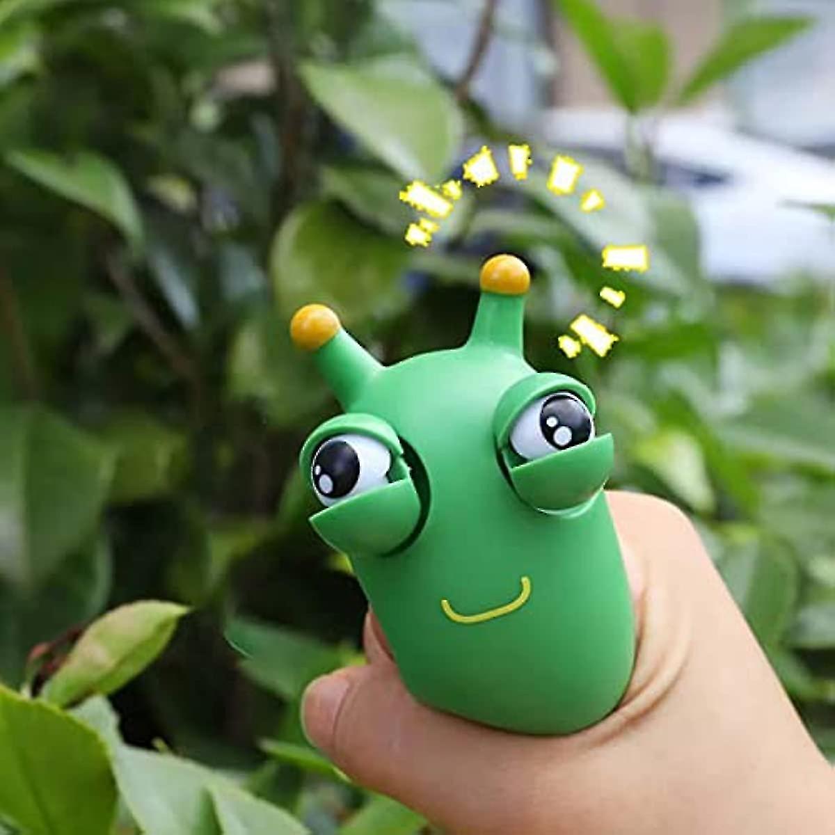 2x Squishy Squeeze Toy | Stress Squeeze Toy For Adults | Squeeze Toys Funny Popping Out Eyes Grass Worm Pinch Toy | 2023 New Squishy Animal Stress Rel