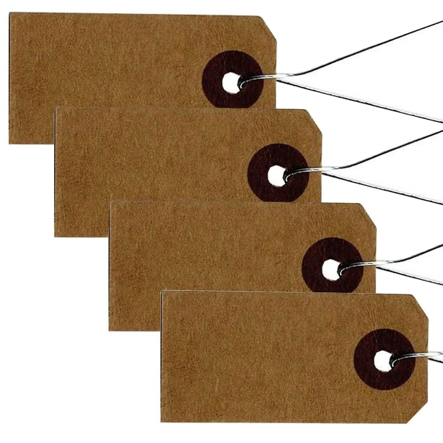 200 kraft labels 4 x 2 cm with metallic thread