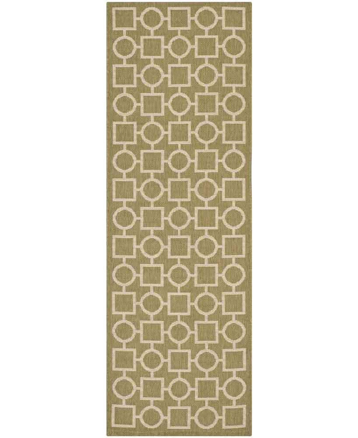 Safavieh Courtyard CY6925 Green and Beige 2'3 x 6'7 Sisal Weave Runner Outdoor Area Rug