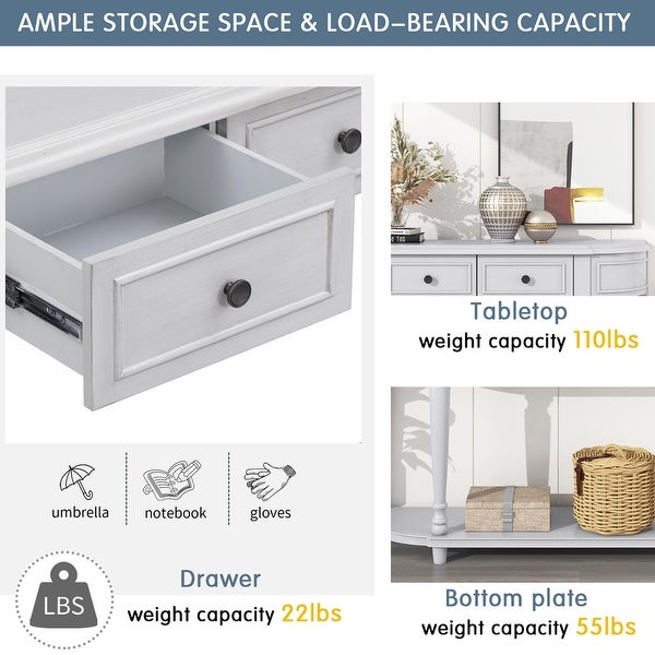 Control table Wooden sofa side table with 2 drawers and storage rack