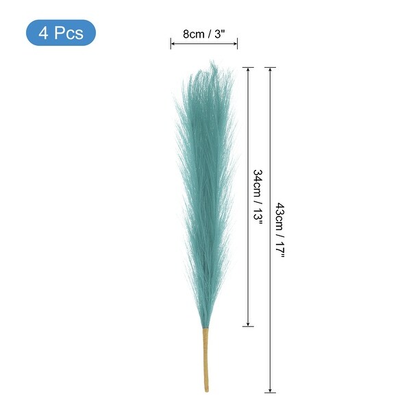 4pcs Faux Pampas Grass 17 Inch 6 Stem Artificial Grass for Decor