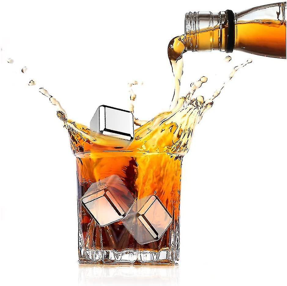 Stainless Steel Whisky Stones Ice Cube， Reusable Ice Cubes For Whiskey