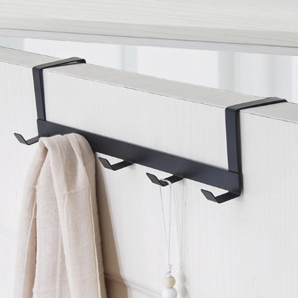 Mnycxen Over The Door 5 Hooks Home Bathroom Organizer Rack Clothes Coat Hat Towel Hanger