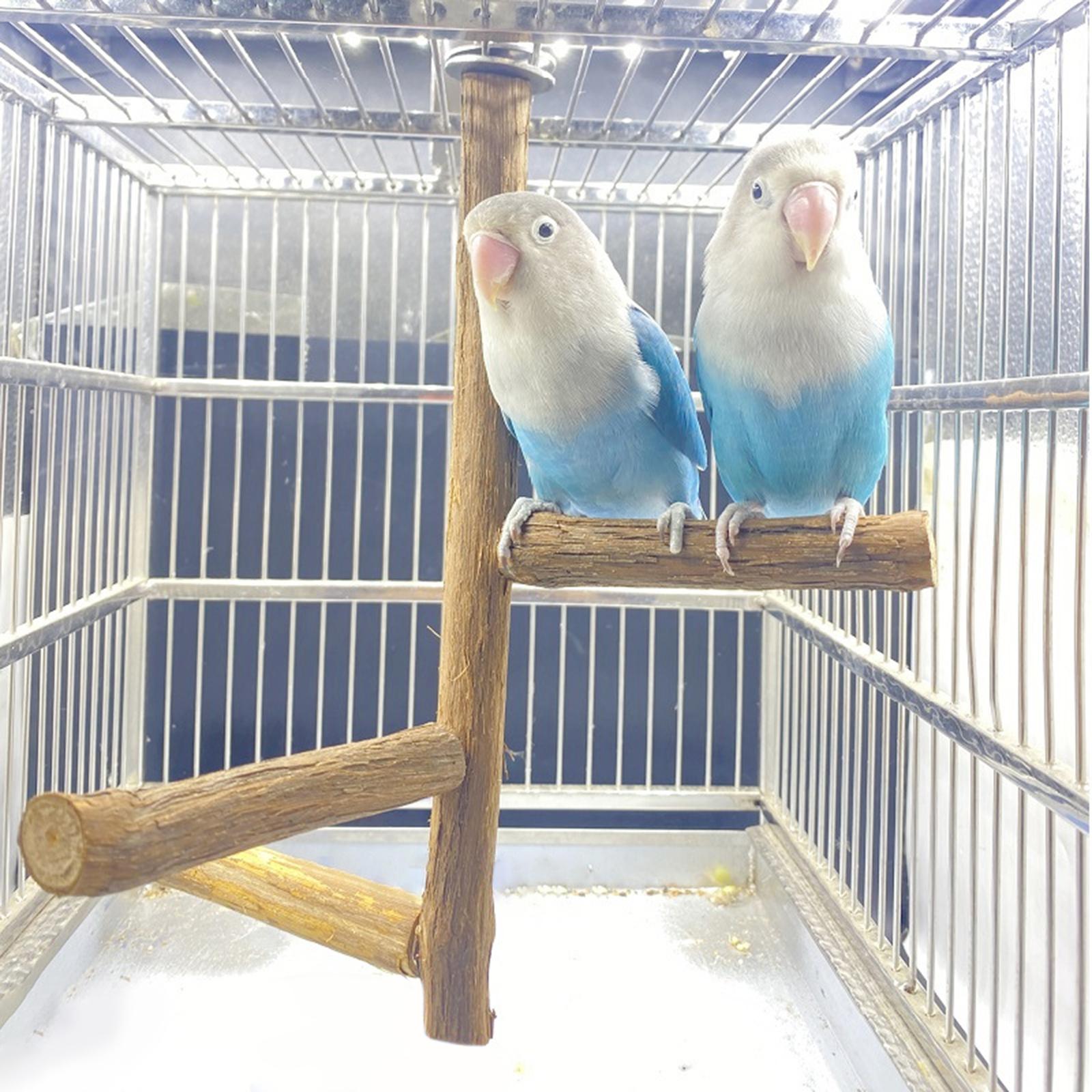 Bird Perches Paw Grinding Standing Stick Wooden Pole Bird Cage Accessories