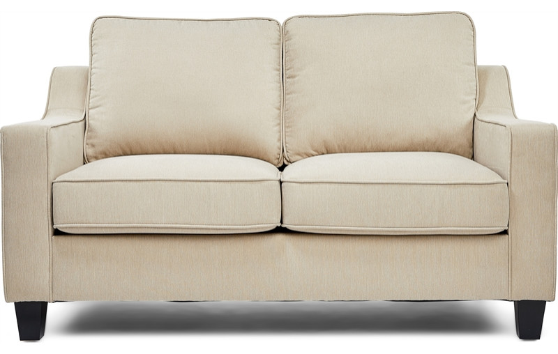 Finch Smithson Tan Loveseat With Track Arms   Transitional   Loveseats   by Homesquare  Houzz