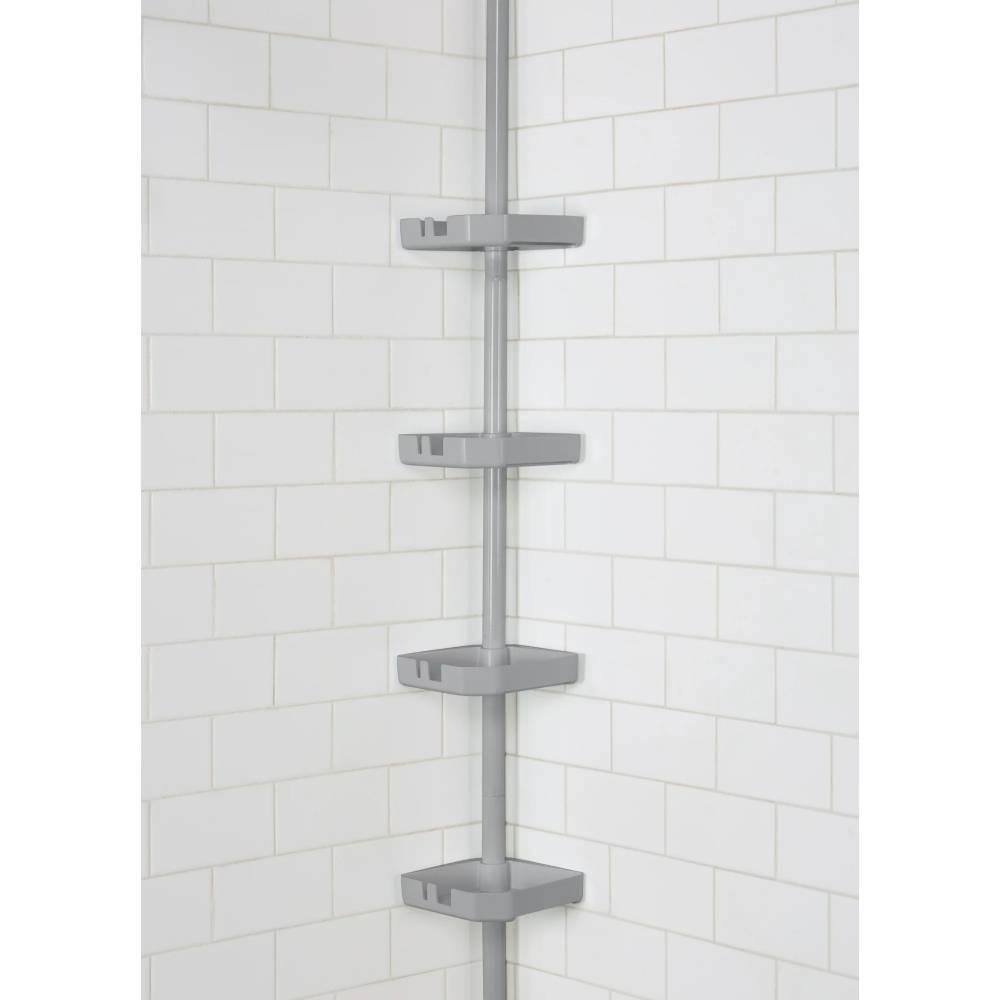 Dyiom 4 Shelf Tension Corner Shower Organizer Shower Caddy in Grey 235254944