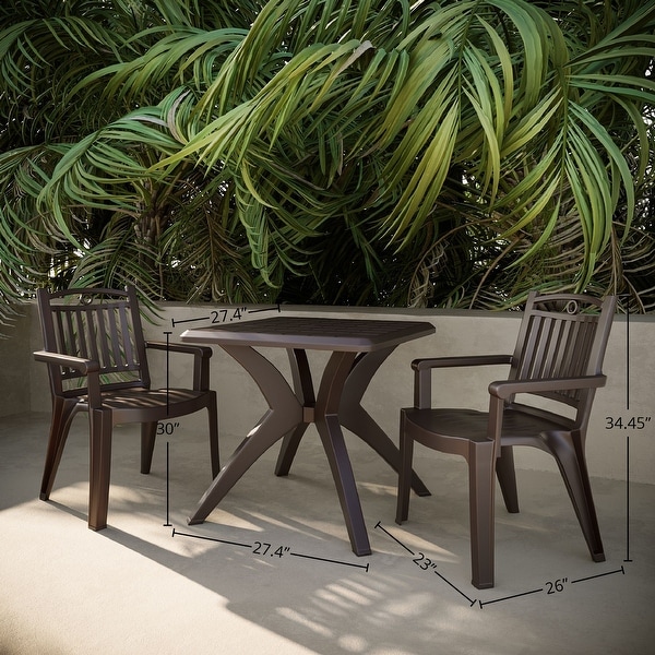 Windsor Chairs and Marcella Table 3Piece Outdoor Dining Set