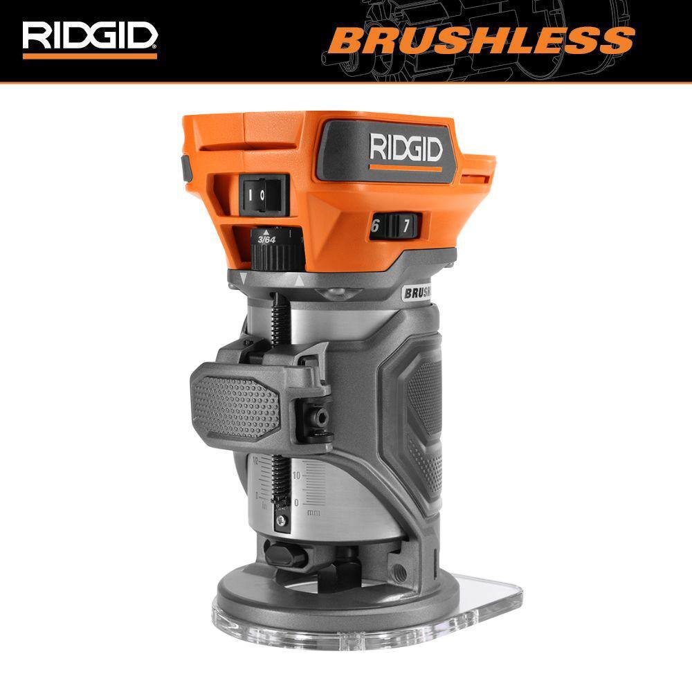 RIDGID 18V Brushless Cordless Compact Router (Tool Only) R860444B